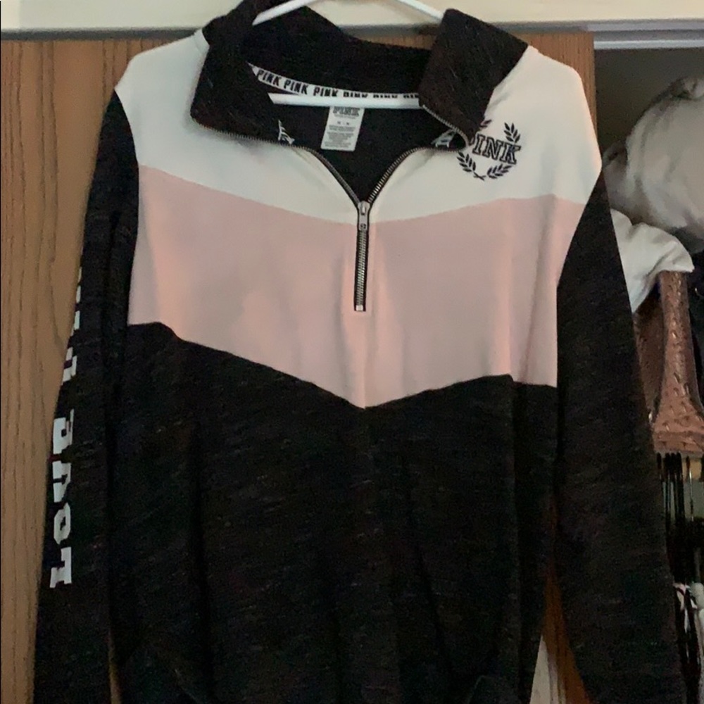 VS pink quarter zip pullover